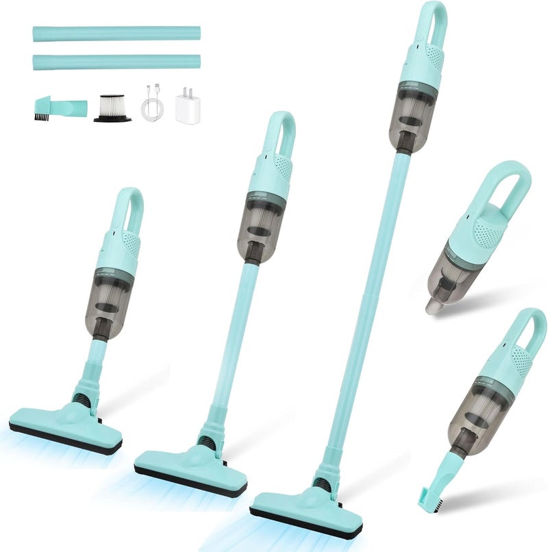 TROURAY Handheld Vacuum Cleaner,Ultra-Lightweight Mini Portable Vacuums for Home, 6 in 1 Stick Vac Cleaners for Car,Pet Hair(Green Cordless) - Image 1